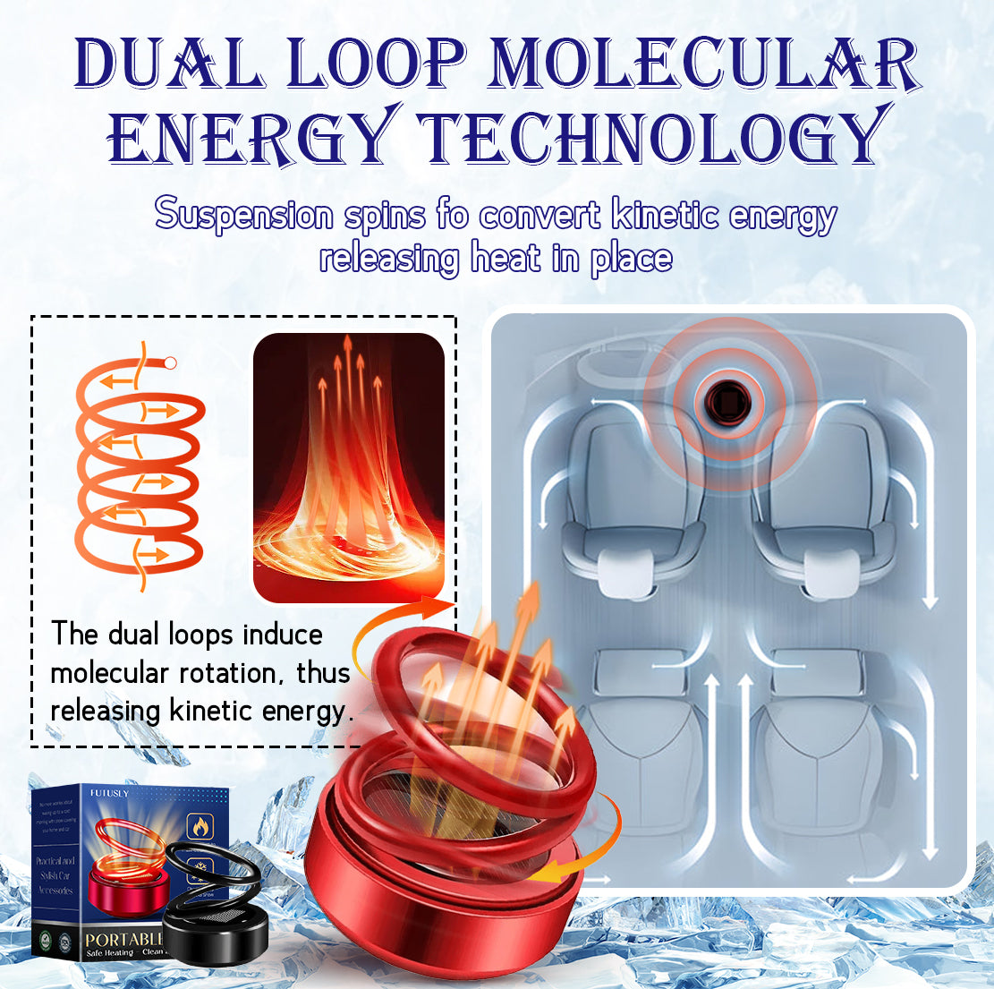 Kinetic Heater - Portable Kinetic Molecular Heater, Mini Portable Kinetic  Heater, Kinetic Molecular Heater, Solar Powered Heater, Kinetic Heater For